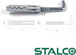Stalco KHP-12 műanyag dübel falhoroggal 12x60 (KHP-12)