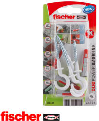 Fischer DuoPower 8x40 RH N K körkampóval, fehér (4 darab) (535482)