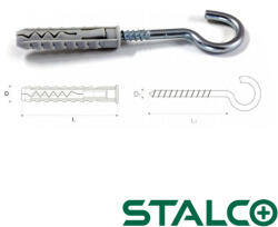 Stalco KHS-8 műanyag dübel kampóval 8x40 (KHS-8)