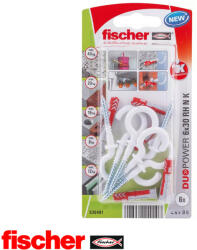 Fischer DuoPower 6x30 RH N K körkampóval, fehér (6 darab) (535481)
