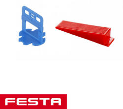 FESTA 37173 ékes lapszintező készlet, 1 mm - (dobozban 400 db talp, 200 db ék) (37173)