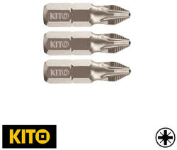 Fortum Kito 4741309 PZ2x25 mm behajtóhegy (1/4") 3 db-os (4741309)