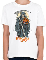 printfashion Halloween party csontváz - Gyerek póló - Fehér (9455211)