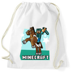 printfashion Minecraft Steve lovas póló - Sportzsák, Tornazsák - Fehér (9233172)