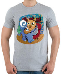 printfashion Kávézó bagoly - Férfi póló - Sport szürke (9611934)