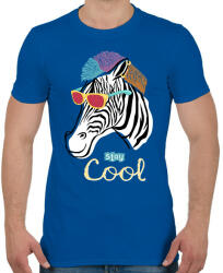 printfashion Cool zebra - Férfi póló - Királykék (9477227)