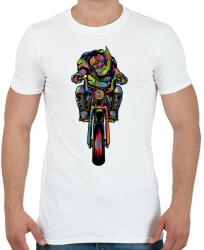 printfashion Motoros Télapó - Férfi póló - Fehér (9616869)