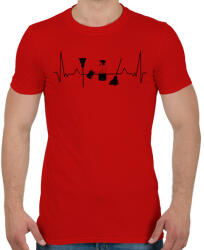 printfashion Takarító EKG - Férfi póló - Piros (9283088)