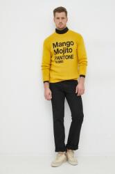 Benetton gyapjúkeverék pulóver X Pantone könnyű, férfi, sárga - sárga XL