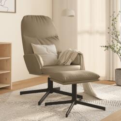 vidaXL Scaun de relaxare cu taburet, cappuccino, piele ecologică (3097414)