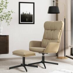 vidaXL Scaun de relaxare cu taburet, cappuccino, piele ecologică (3097611)