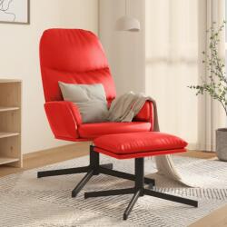 vidaXL Scaun de relaxare cu taburet, roșu, piele ecologică (3097413)
