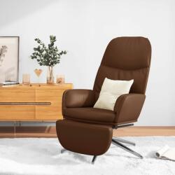 vidaXL Scaun de relaxare cu taburet, maro lucios, piele ecologică (3097374)