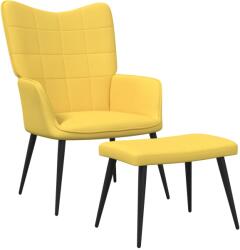 vidaXL Scaun relaxare cu taburet, galben muștar, textil (327959)
