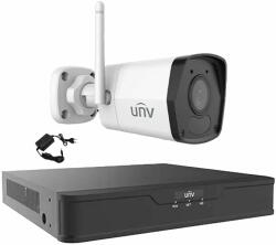 Sistem supraveghere video 1 camera IP Wi-Fi 2MP Smart IR 30m, 2.8mm, Microfon, NVR 4 canale 4K UNV, accesorii (35304-)