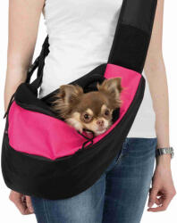 TRIXIE oldalt/elől hordható kis szállítótáska kutyáknak (50 x 25 x 18 cm | 5 kg-ig terhelhető | Rózsaszín)