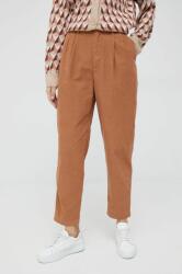 Gap pantaloni de catifea cord femei, culoarea maro, drept, high waist 9BYY-SPD0U6_82X