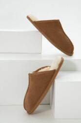 Answear Lab papuci din piele intoarsa culoarea maro B9YY-KLD004_82X