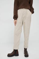 Gap pantaloni de catifea cord femei, culoarea bej, drept, high waist 9BYY-SPD0U5_80X