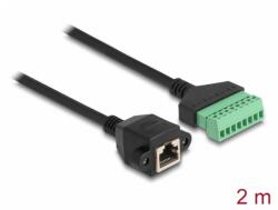Delock Cablu de retea RJ45 cat. 6 la terminal bloc 2m Negru, Delock 66060 (66060)