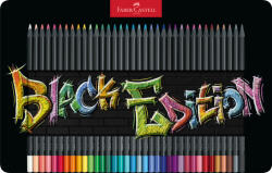 Faber-Castell Creioane colorate Faber-CastellL Black Edition FC116437 in cutie din metal, 36 culori (FC116437)