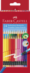 Faber-Castell Creioane colorate FABER-CASTELL FC116625, 24 culori cu guma (FC116625)