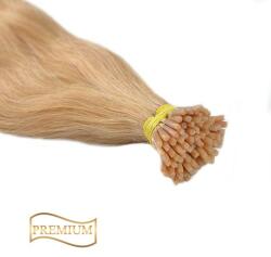 HairExtensionShop Prémium I-TIP Póthaj Világosszőke Mikrogyűrűs Hajhosszabbításhoz 70cm (Szín #24) (VIT7024)