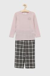 Abercrombie & Fitch gyerek pizsama rózsaszín, sima - rózsaszín 110-116