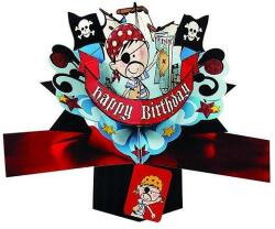Second nature Изскачаща 3D картичка Happy Birthday Pirate