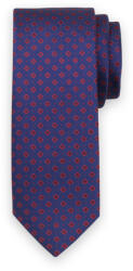 Willsoor Férfi sötétkék keskeny nyakkendő piros virágmintával 14527