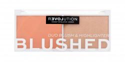 Revolution Relove Colour Play Blushed Duo Blush & Highlighter konturovací paletka 5, 8 g pentru femei Queen