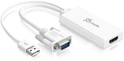 j5create Адаптер j5create - JDA214, VGА/USB/HDMI, бял (J5-JDA214)