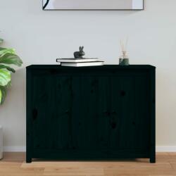vidaXL Servantă, negru, 100x35x74 cm, lemn masiv de pin (814563) Comoda
