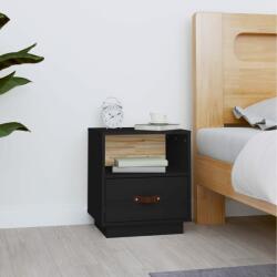 vidaXL Noptieră, negru, 40x34x45 cm, lemn masiv de pin (818303)