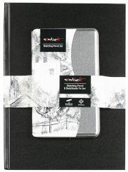 SentioArt Комплект sketchbook и моливи 12 твърдости в мет. кутия