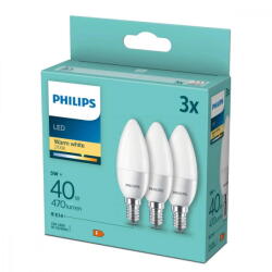 Philips Pachet 3 becuri LED Philips B35, E14, 5W (000008719514313385)