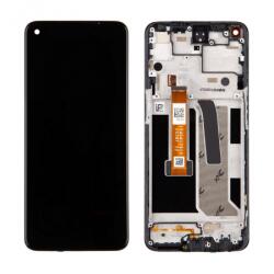 OnePlus Nord N10 5G Előlap Keret+LCD Kijelző+Érintőpanel, Fekete, midnight ice (57983108717) Service Pack