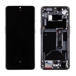  OnePlus 7T Előlap Keret+LCD Kijelző+Érintőpanel, Ezüst, frosted silver (57983108713) Service Pack