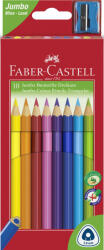 Faber-Castell Creioane colorate jumbo Faber-Castell FC116510, 10 culori + ascutitoare (FC116510)