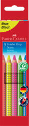 Faber-Castell Creioane Colorate 5 Culori Neon Jumbo Grip Faber-castell (fc110994)