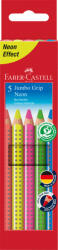 Faber-Castell Creioane colorate FABER-CASTELL FC110994, 5 culori neon jumbo grip (FC110994)