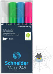 Schneider Táblamarker üvegtáblához 1-3mm, Schneider Maxx 245, 4 klf. szín