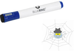 BLUERING Táblamarker 3mm, mágneses, táblatörlővel multifunkciós Bluering® kék