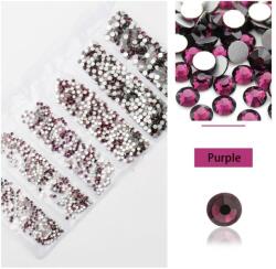  1680 darabos kristály strassz készlet 6 féle méretben P02 - Purple