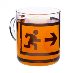 trendglas JENA OFFICE hőálló üveg csésze - EXIT-fekete mintás 400 ml