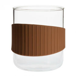 trendglas JENA OFFICE hőálló üveg teáscsésze - S - barna szilikongyűrűvel 0, 4 L