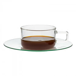 trendglas JENA LINEA hőálló üveg kávés és teáscsésze üveg alátéttel 0, 18 L