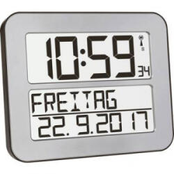 TFA Digitális rádiójel vezérelt fali óra 258 x 212 x 30 mm, ezüst/fekete, TFA 60.4512. 54