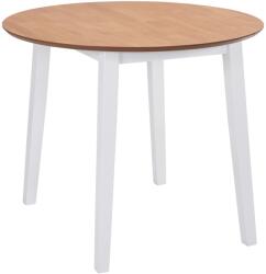vidaXL Masă de bucătărie extensibilă, rotund, MDF, alb (245370) - vidaxl