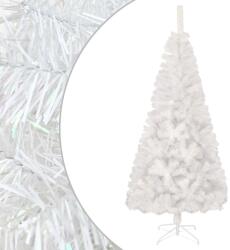 vidaXL Brad de Crăciun artificial cu vârfuri irizate, alb, 120 cm, PVC (344633)